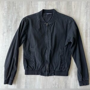 BRANDY MELVILLE Black Long Sleeve Full Zipper Bomber Jacket One Size